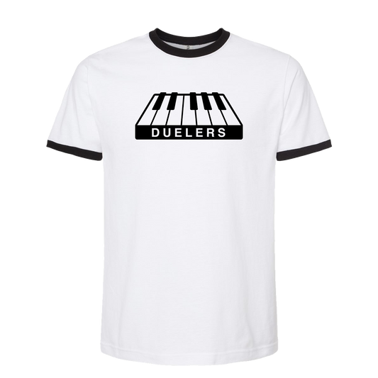 White and Black Piano Ringer Tee